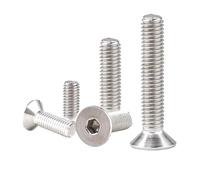 yaoqijie Hex Countersunk Screw M1.6 M2 .5 M3 M4 M5 M6 M8 M10 304 Stainless Steel Hexagon Socket Flat Head Allen Bolts Screws 2-100pcs lasting