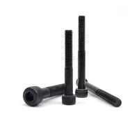 yaoqijie Lengthened Over Long 200mm M2 .5 M3 M4 M5 M6 M8 Black Grade 12.9 Alloy Steel Allen Hexagon Hex Socket Head Cap Bolt Screw lasting(45mm,5pcs M8)