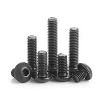 yaoqijie M1.6 M2 .5 M3 M4 Grade12.9 Black Steel Hex Knob Hexagon Socket Round Button Head Screw 100/50/20/10/5Pcs L=3-100mm lasting(10mm,M4(20PCS))