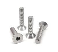 yaoqijie M1.6 M2 .5 M3 M4 M5 304 Stainless Steel Black grade 10.9 Hexagon Hex Socket Head Flat Countersunk Allen Bolt Screw lasting(304 stainless steel,16MM_M1.6 (50PCS))