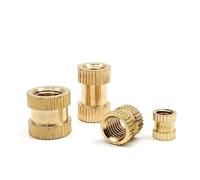 yaoqijie M1.6 M2 .5 M4 Brass Copper Thread Hot Melt Heat Injection Molding 3D Print Knurl Embedded Insert Nut Length 2-16mm lasting(Length 12mm,50pcs M3 (OD 5.3mm))
