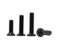 yaoqijie M1 M1.2 M1.4 M1.6 M2 M2.5 M3 M3.5 M4 M5 GB819 DIN965 Small Black Steel Cross Countersunk Head Screw Bolt lasting(16mm,M2 50pcs)