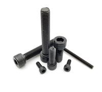 yaoqijie M2 .5 M3 M4 M5 M6 DIN912 Whole Fully Thread Hexagon Hex Socket Cap Allen Head Bolt Screw Black Grade 12.9 Steel lasting(45mm,50pcs M2.5)