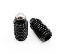 yaoqijie M3 M4 M5 M6 M8 M10 Black Grade 12.9 Steel 304 Stainless Hex Socket Spring Ball Plunger Grub Bolt Point Set Screw lasting(Grade 12.9 steel,25MM_M12 2PCS)