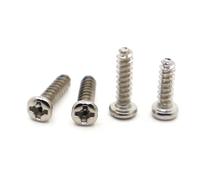 yaoqijie Nickel Steel Tapping Screws M1 4 M1 7 M2 M2 3 M2 6 M3 M4 Pan Cross Round Head 50-100pcs lasting(8mm,M1.4 100pcs)
