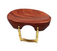 yaoqijie Shape 4/4 Violin Chinrest With Clamp Screw Bracket Cork Ebony Jujube Wood,Violin Chin Rest Parts lasting (Color : Rosewood 4)