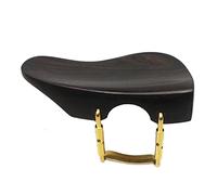yaoqijie Shape 4/4 Violin Chinrest With Clamp Screw Bracket Cork Ebony Jujube Wood,Violin Chin Rest Parts lasting (Color : Natural ebony wood 3)