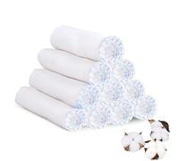 Yaosan Pack 20 Eco Friendly Muslin Face Cloths Soft Cotton Reusable Facial Cleansing Cloths Remover Face Muslin Pack (Blue Edge)