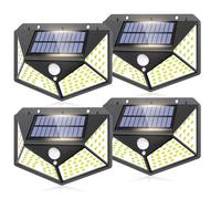 YAOSHENGUP 4 Pack Solar Powered Lights Outdoor, 100 LED Motion Sensor Lights Outdoor, 270° Solar Security Lights, IP65 Waterproof 3 Modes for Garden Fence Door Yard Garage [Energy Class A]