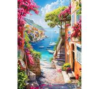 Yaostarart Paint by Numbers for Adults,Seaside Adult Paint by Numbers Canvas Kits,Seaview Paint by Number Canvas,Number Painting Adults for Gifts Home Wall Decor 12x16inch