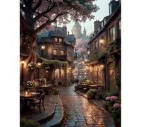 Yaostarart Paint by Numbers for Adults,Streetscape Adult Paint by Numbers Canvas Kits,Cafe Paint by Number Canvas,Number Painting Adults for Gifts Home Wall Decor 12x16inch