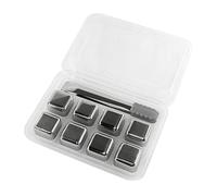 YAOTROOP 8PCS Stainless Steel Whisky Stones Ice Cubes with Silicone Clip Bar Barware Sets Quick Freeze Ice Stones Reusable Chilling Rocks for Whiskey Wine Gin Tonic Drinks