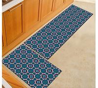 YAOTT 1 Piece Kitchen Rugs Mats, Door Mat Indoor Outdoor Non-Slip Washable Rubber Backing Doormat Runner Bath Rug European Style Carpet Home Kitchen Bedroom Bathroom Floor Carpet,Retro 11 60X180cm