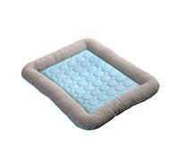 YAOTT Dog Cooling Bed Mat,Cats Self Cooling Padded Pad Summer Sleeping Cool Ice Silk Bed Kennel,Breathable Washable Pet Cooling Mat Cushion for Pet Blue 1 70 * 52cm