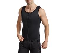 YAOTT Mens Sweat Vest for Weight Loss Waist Trainer Sauna Suit Neoprene Corset Body Shaper Zipper Slimming Sauna Tank Top Workout Shirt Shapewear Sauna Vest for Fitness Sport Gym A XXL