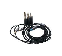 Yaowanguan Balanced Cable w/4.4mm,2.5mm,3.5mm Adapter for Sennheiser IE 100 PRO/IE 400 PRO/IE 500 PRO In-Ear Monitors Headphones,3 in 1 Replacement Silver Plated Upgrade Wire(Black)