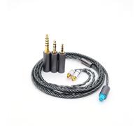 Yaowanguan MMCX Balanced Cable w/4.4mm,2.5mm,3.5mm Adapter for Sennheiser IE200 IE300 IE600 IE900 Earphones,IE200/300/600/900 3 in 1 Replacement Headphones Upgrade Wire(Grey)