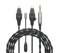Yaowanguan Replacement Cable for Sennheiser Headphone with Microphone,Black | Compatible with Sennheiser HD580/HD600/HD650/HD660/HD660S Gaming Headphone,Twisted Nylon Silver-Plated,3.5mm plug Audio Cable