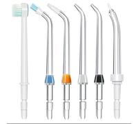Yaowanguan Replacement Jet Tips Nozzle Set 6PCS for Waterpik WP-100/WP-250/WP-450/WP-560/WP-660/WP-811/WP-861W/WP-900/WP-940(Toothbrush,Plaque Tip,Orange Orthodontic Tip,Classic Jet Tip,Pocket Tip)