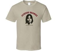 YAOWEI Jackson Browne Saturate Before Using Music T-Shirt Tan L