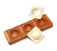 Yaoxianwu Dumpling Mould - Handmade - Ravioli Mould - Tablet Shape for Fresh Pasta, Wooden Gnocchi, Kitchen Gift Idea - Braided Pattern