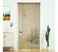 YaoYue Beaded Curtain Door String Curtains for Doorway Tassels Beads Hanging Fringe Hippie Room Divider Window Hallway Entrance Wall Closet Bedroom Privacy Decor (39×79in/100×200cm, Light Coffee)