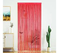 YaoYue Beaded Curtain Door String Curtains for Doorway Tassels Beads Hanging Fringe Hippie Room Divider Window Hallway Entrance Wall Closet Bedroom Privacy Decor, 39x110in/100x280cm, Wine Red