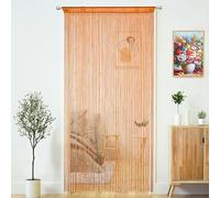 YaoYue Beaded Curtain Door String Curtains for Doorways Tassels Beads Hanging Fringe Hippie Window Hallway Entrance Wall Closet Bedroom Privacy Decor (Orange, 39" W x 110" L (Pack of 1))