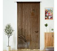 YaoYue Beaded Curtain Door String Curtains for Doorways Tassels Beads Hanging Fringe Hippie Window Hallway Entrance Wall Closet Bedroom Privacy Decor (Dark Brown, 39" W x 110" L (Pack of 1))