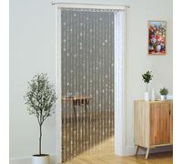 YaoYue Crystal Beaded Door Curtain, White, 36 x 79 Inches, 1 Panel