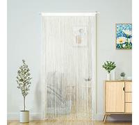 YaoYue Doorway String Curtain Door Curtains,Boho Hippie Hanging Patio Tassels Screen Living Room Decor Bedroom Wall Window Closet Kitchen Fringe Divider Panel Tapestry (39×79in/100×200cm, Beige)