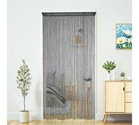 YaoYue String Curtain Door Curtains Boho Hippie Hanging Patio Tassels Room Decor Bedroom Wall Window Closet Kitchen Living Room Fringe Divider Laundry Room (100x200cm, Grey)