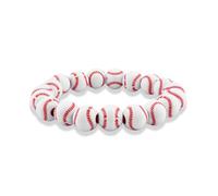 yaozeio Ball Beaded Bracelet for Women Men Fans Sports Accessory for Team Birthday Gifts for Coach Friend Team Sports Bracelet, S, 树脂, no gemstone