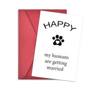 yaozeio Couple Wedding Engagement Card Couples Pet Lovers Wedding Engagement Gifts for Groom Bride Getting Married Gifts for Newlyweds Dog Owner Bridal Shower Gift Congratulation Cards with Envelope
