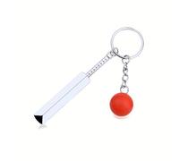 yaozeio Cricket Bat Ball Keychain Red 3D Cricket Key Chain for Women Men Cricketer Christmas Birthday Gifts for Cricketer Coach Thank You Gift Cricket Fan Lover Key Rings Sports Bag Accessories
