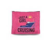 yaozeio Cruise Travel Makeup Bag for Women Cruise Themed Gift Bags for Cruise Lovers Daughter Granddaughter Cruise Ship Gifts for Girls Summer Vacation Makeup Bag Essentials Beach Zipper Pouch