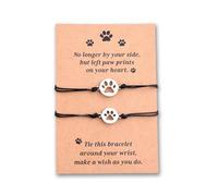 yaozeio Dog Pet Memorial Gifts Bracelet Loss of Dog Pet Sympathy Gift Friendship Paw Print Bracelets for 2 Dogs Cats Lovers Remembrance Passing Away Gifts For Dogs Cats Bereavement Gift For Cat Lover