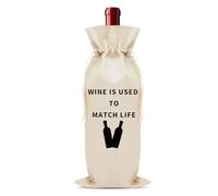 yaozeio Friendship Linen Wine Gift Bag for Women Men Wine Bottle Carrier for Friend Bestie Christmas Birthday Gifts for Colleague Boyfriend Girlfriend Water Bottle Wrap Friendship Gift
