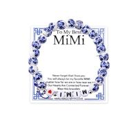 yaozeio Mimi Bead Bracelet Grandma Grandmother Mother’s Mothers Day Gifts for Nana Grammy Birthday Gifts for Nonna Granny Thank You Retirement Gift for Nanny Mimi Long Distance Porcelain Bracelet