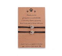 yaozeio Pet Memorial Bracelet for Loss of Dog Cat Sympathy Remembrance Gifts for Women Men Matching Bracelets for Dog Cat Lovers Gift, S, no gemstone