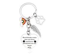 yaozeio Pet Memorial Gifts Keychain for Dog Cat Puppy Sympathy Key chain for Loss of Dog Cat Pet Condolence Bereavement Gifts for Pet Owner Women Men Remembrance Key Ring charms