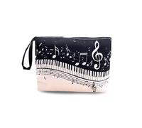 yaozeio Piano Musical Cosmetic Bag for Women Pianists Music Enthusiast Piano Makeup Pouch Canvas Music Tote Perfect Birthday Music Festival Gifts for Piano Lovers Music Teachers Piano Player