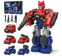 YAOZUP 5 in 1 Magnetic Robot Transformers Machine Toys | Robot Construction Removable, STEM Transform Toys Truck, Vehicles Gift Child 3 4 5 6 7 8 Years Old Male