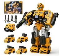 YAOZUP 5 in 1 Magnetic Robot Transformers Machine Toys | Robot Construction Removable, STEM Transform Toys Truck, Vehicles Gift Child 3 4 5 6 7 8 Years Old Male