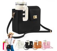 YAOZUP Bag for Stanley Cup, Stanley Cup Bag with Compartment and Adjustable Shoulder Strap, Bag with Drink Holder, Handbag for Stanley Cup, Stanley Cup Accessories, Crossbody Bag, black, M, Utility