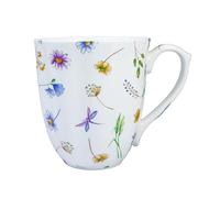 Yaparhill 14oz Bone China Coffee Mug Floral Bone Mug Cute Coffee Mug Teacup for Women Mom Friend (flower with grass)