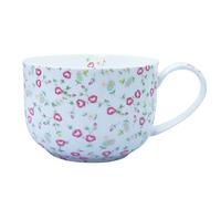 Yaparhill 25oz Large Bone China Floral Mug with Handle for Coffee, Tea, or Soup