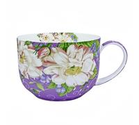 Yaparhill 25oz Large Coffee Cups Soup Mugs with Handles Traditional Large Coffee Cup Large Bone China Coffee Mugs Cups for Coffee Cereal Latte Soups (Romantic Purple)