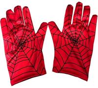 Yapartifa Hero Gloves for Kids Age 3-12 | Sparkling Red Silk Web Gloves | Halloween Cosplay Costume Accessory | Christmas Birthday Gift for Boys Girls