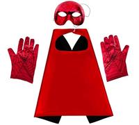 Yapartifa Spider Suit Accessories set - Spider Cape and Gloves and Mask 3Pcs Set for Kids - Fancy Dress Gloves & Handwear for Kids Boys Girls